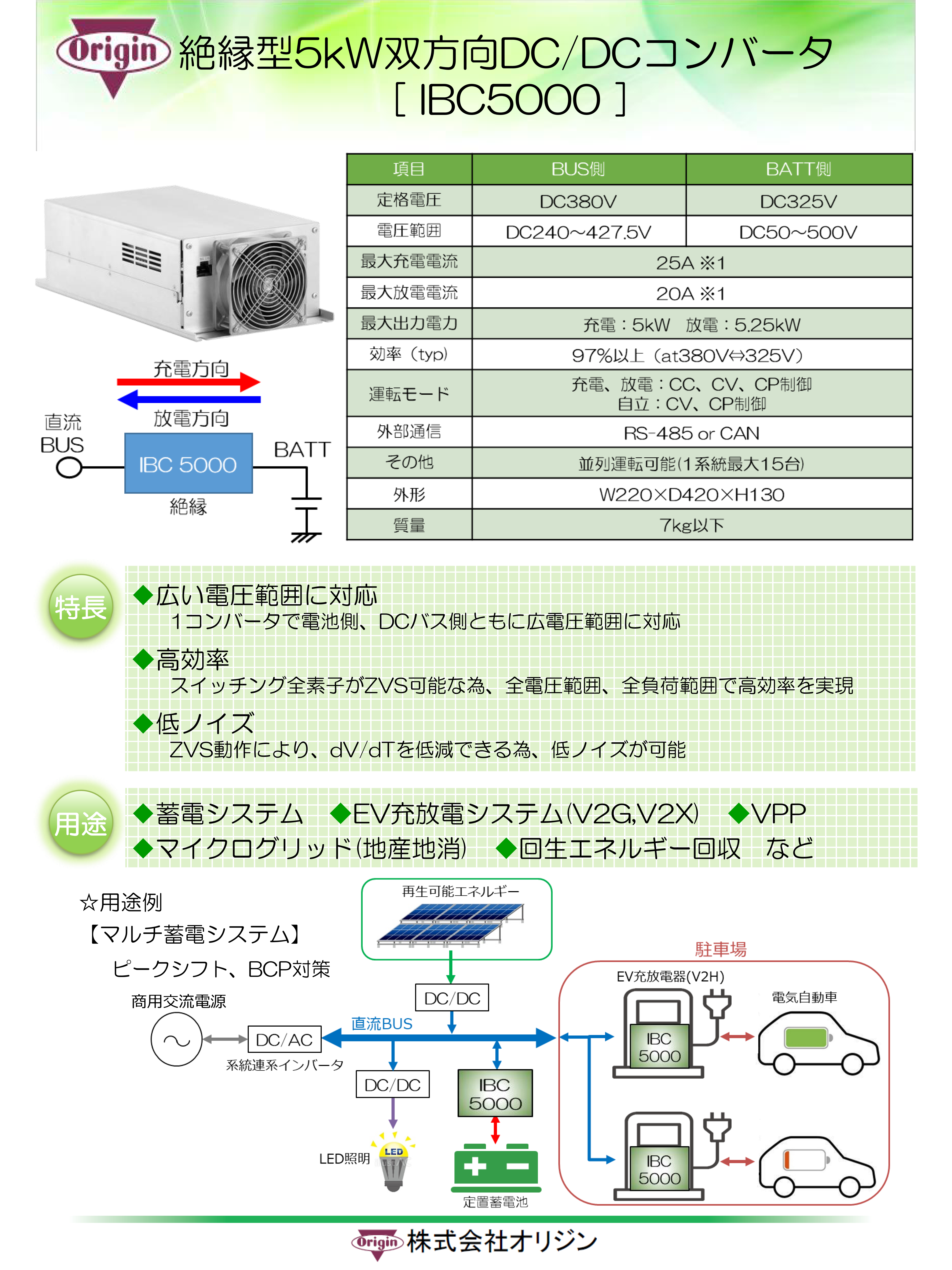 IBC5000/IBC10000】絶縁型5kW/10kW双方向DC/DCコンバータ | 製品
