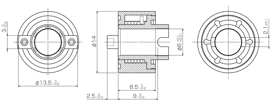 トルクリミッタR型の構成図