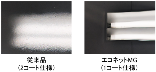 従来品とエコネットMG の塗膜外観比較